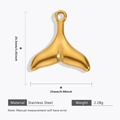 Gepolijste roestvrijstalen walvisstaart hanger met afmetingen 25,5mm x 25mm voor sieraden - Gouden Zeemeerminstaart Hanger Accessoire - 521