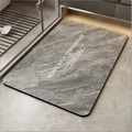 Adhesive wall hook with grey marble texture and modern minimalist slogan design - 45x70cm Rectangular Bath Mat / Grey Letter