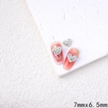 Charm unghie cuore cavo in lega con strass iridescenti AB, misura 7mm x 6.5mm - QFX43-Cuore con Strass AB su Base Argentata (7x6.5mm)