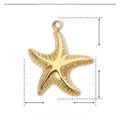 Gold plated stainless steel starfish pendant detailed dimensions 14mm by 11mm - YE332-Gold Starfish
