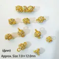 DIY gold magnetic capsule clasp with white rhinestones for jewelry making, 6mm - 6mm Rhinestone Sphere / Gold