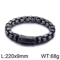 Bracciale a catena industriale in acciaio inossidabile finitura nera vintage 220mm - 22cm / Nero Opaco