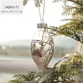 Decorazione natalizia a goccia in vetro con bacche bianche e rami naturali - 6CM Palla a Goccia d'Acqua Trasparente Bacca Bianca