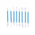 8-piece blue and white plastic fondant sculpting tool set for DIY cake modeling - 8-Piece Set (OPP Bag) / Blue