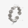 Bague coquillage en acier inoxydable argenté avec diamètre intérieur de 1,7 cm - Argenté / Ouvert Réglable