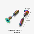 Orecchini a vite in acciaio inossidabile arcobaleno lunghi 2cm con testa da 6mm di diametro - Forma a Vite / Arcobaleno