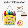 Wooden Back to School welcome sign with colorful crayons and dimension details - Crayons Welcome Wooden Hanger (Y24Y50969_Q)