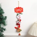 Decorazione natalizia verticale da porta con Babbo Natale, pupazzo di neve e renna - Personaggi Impilati in 3 Pezzi