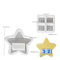Kit de moules en silicone pour décorations de Noël en forme d'étoile avec dimensions DIY - Étoile + Dés à 4 Grilles (Set de 2 pièces) / Blanc Translucide