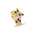 18k gold-plated screw back stud earring with animal shape and black zircon pavé - Giraffe/Star Mix (EGD0271)