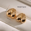 Polished 18K gold heart-shaped earrings, 2cm size with mirror finish for women - 1.9x2cm / Gold Heart