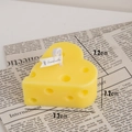 Yellow heart-shaped cheese scented candle 7.2cm with cotton wick on vintage paper - Heart Cheese