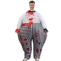 Inflatable scary clown costume with blood spatter design for Halloween party fun - Blood Clown / One Size