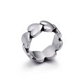 Retro silver heart-shaped wrap-around ring in polished stainless steel for women - US 7 / Steel
