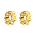 Orecchini a cerchio placcati oro con superficie ondulata e ruvida dal design unico per donna - Texture Ondulata / Oro
