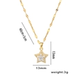 Halskette aus Titanstahl mit Pentagramm-Anhänger und Zirkonia auf weißem Hintergrund - 872 Goldene Pentagramm Halskette