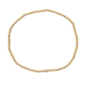 Braccialetto di perle minimalista con grani di argilla beige e accenti in metallo dorato - Beige/Perline Dorate