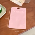Pink macaron self-sealing pouch with hanging hole 10.5x15cm on wood surface - 10.5cm x 15cm / Pink