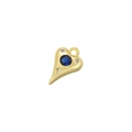 Detailed close-up of a heart-shaped gold pendant with a blue gemstone and small diamonds - Gold Heart
