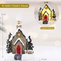 Christmas miniature house decor style C with LED lights and snow detail, size 10x6.5cm - Model D House