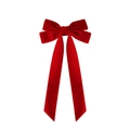 Elegant large red velvet double bow hair clip for festive occasions and parties - Red