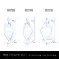 Set di 3 sculture astratte del pensatore nordico bianco in resina con dimensioni - Set da 3 Pezzi Bianco