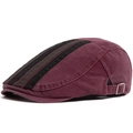 Vintage burgundy ivy cap with black stripe detailing and adjustable side buckle - Adjustable / Burgundy