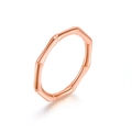 Anello minimalista in oro rosa 18K con design a nodo di bambù e finitura lucida - US 6 / Oro rosa