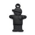 Colgante de niño en acero inoxidable negro con cierre de langosta y piedra de circón - Estilo Negro (KLJ4897-Z)