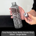 Bottiglia d'acqua in vetro grigio fumo da 500ml con scala graduata motivazionale - Piccolo Grigio Fumo (Plastica)