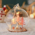 Christmas glass ball ornament with reindeer silhouette and warm LED light decoration - Reindeer Forest White Deer