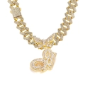 Golden Cuban chain necklace featuring butterfly and iced-out letter B pendant - Gold Letter G