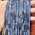 Blue Sodalite 4x13mm cylindrical natural stone tube beads for DIY jewelry making - 4x13mm Tube/Strand / Blue Vein Stone