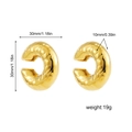 Goldene C-förmige Edelstahl-Ear-Cuffs mit Hammerschlag-Struktur und 18K Vergoldung - Edelstahl Schlangenmuster Gold
