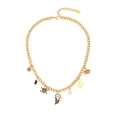Collana dorata di Halloween con ciondoli a teschio, fantasma e zucca in acciaio inossidabile - Collana Teschio Fantasma 4# (N1410)