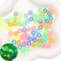 Colorful acrylic pony beads in cloud tray featuring a luminous glow-in-the-dark effect - 9mm (Approx. 100 Pcs/Pack) / Random Mixed Colors