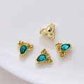 Golden crab and lobster pendants with teal zircon stones for DIY jewelry making - Gold with Blue Zirconia Lobster
