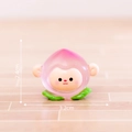 Luminous peach-style monkey figurine in pink resin, 2.4cm height DIY miniature - Monkey Peach