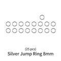 Lot de 25 anneaux ouverts argentés de 8 mm pour bijoux DIY et loisirs créatifs - Anneaux de Jonction Argentés 25pcs