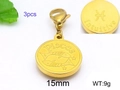Gold Pisces constellation pendant 15mm with lobster clasp and intuitive engraving - Pisces (KLJ015-Z)