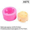 Pink silicone cheese mold for making scented candles and DIY crafts, square shape - Small Round Cheese / Pink