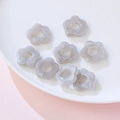 Gray marble acrylic flower beads for DIY jewelry and hair accessory making projects - Grey Smudge Marble