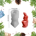 Mother and child silicone candle mold with finished red wax sculpture and dimensions - Eternal Love (Mother and Baby)