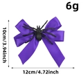 Fermaglio per capelli di Halloween con fiocco in raso viola e ragno nero realistico - Viola (Z3-49)