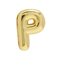 Polished 18k gold bubble letter P charm for DIY jewelry bracelets with a shiny finish - Gold Letter-P