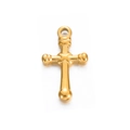 Pendente a croce in acciaio inossidabile dorato lucido per gioielli fai da te - Croce Classica 1#
