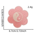 Detail of flower embroidery patch with Yin Yang pattern and dimensions 6.8x6.7cm - Cartoon Patch 5#