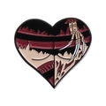 Halloween enamel heart brooch featuring Freddy's claw mark design in red and black - Freddy Claw Scratches Style (QHXZ222)