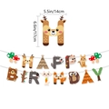 Striscione compleanno animali del bosco con volpe e procione, lettere da 14 x 17 cm decoro - Striscione di Compleanno Volpe e Riccio