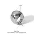 Polished silver sphere ring in 316L stainless steel with mirror finish texture - US 7 / Dome Silver